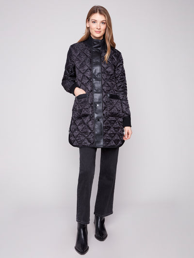 Reversible Long Quilted Puffer Jacket Charlie B