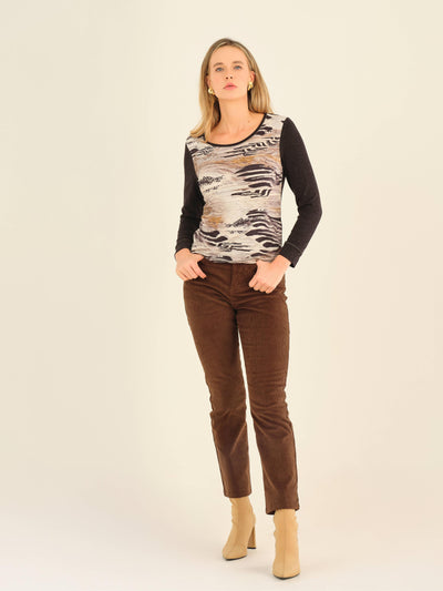 Abstract Print Long Sleeve Pullover Dolcezza