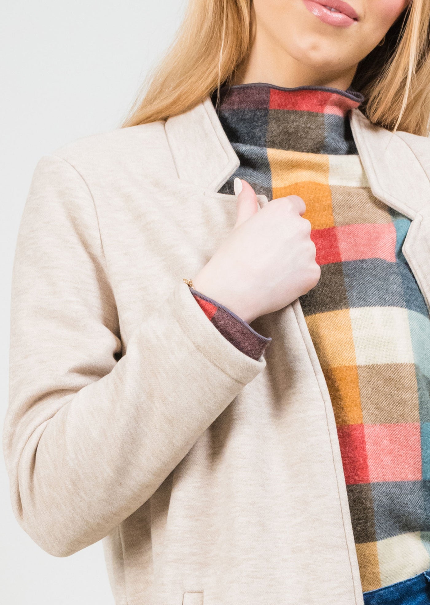 Margaret Inverted Notch Lapel Overcoat Lisette L