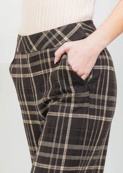 Mocha Plaid 25" Wide Crop Lisette L