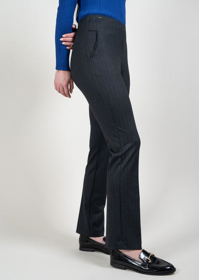 Noir Herringbone 30" Straight Pants Lisette L