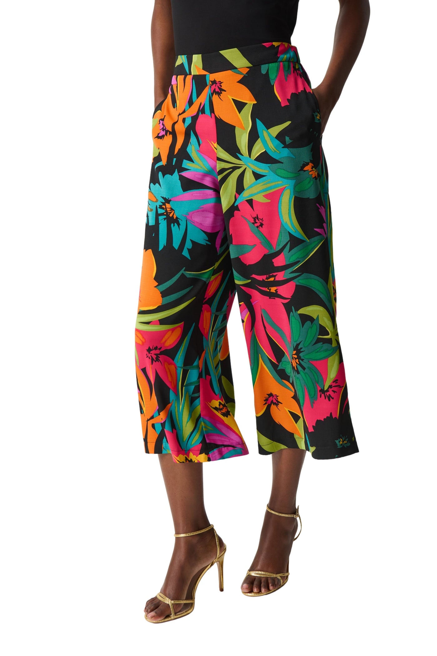 Gauze Tropical Print Culotte Pants Joseph Ribkoff