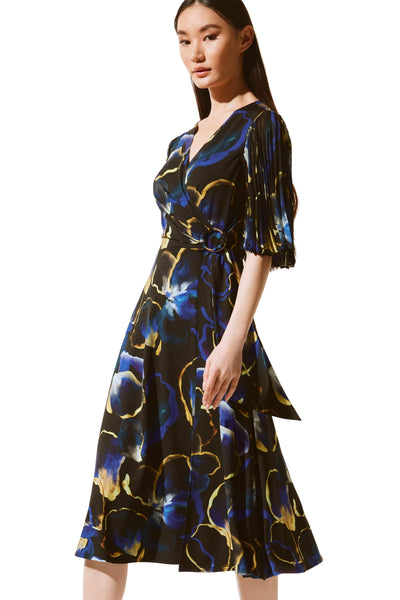 Silky Knit And Chiffon Floral Print Dress Joseph Ribkoff