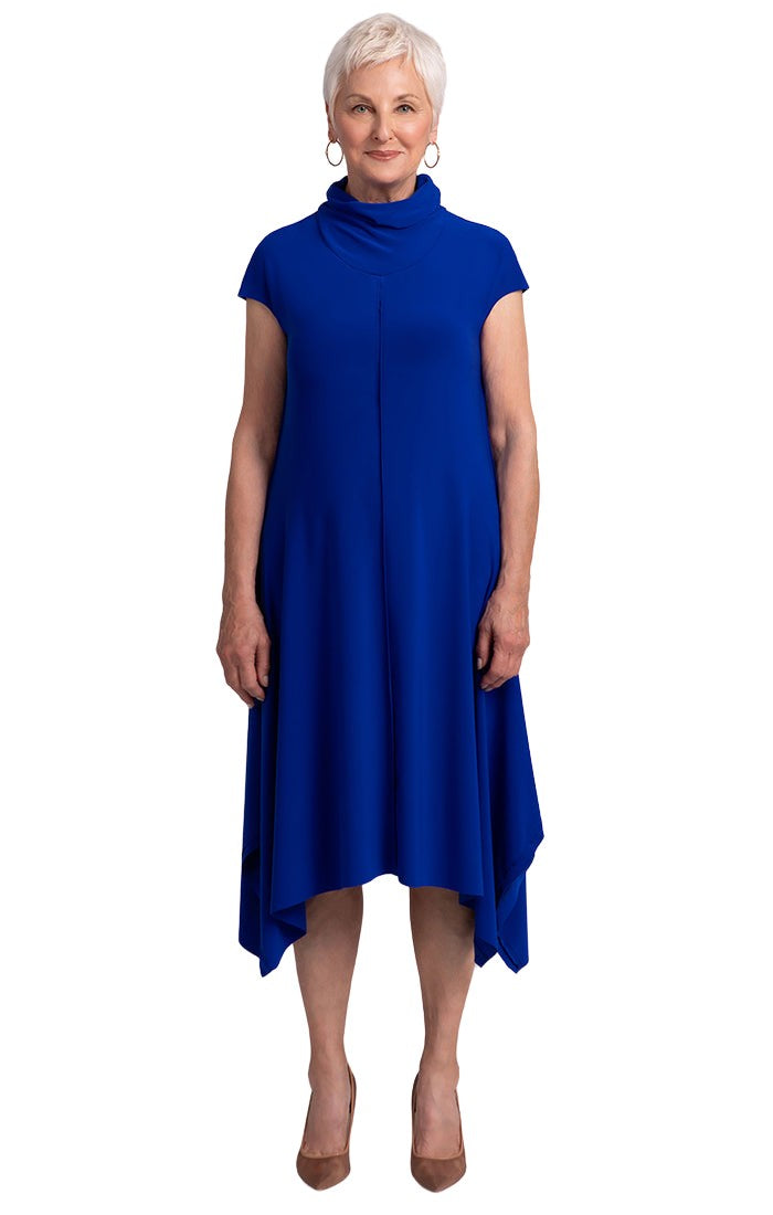 Flounce Funnel Neck Dress Sympli