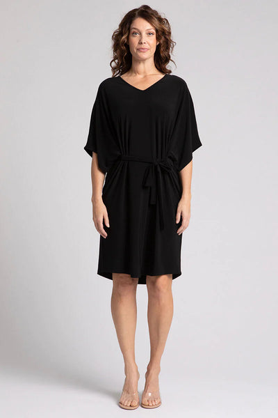 Slouchy V-Neck Dress With Tie Sympli