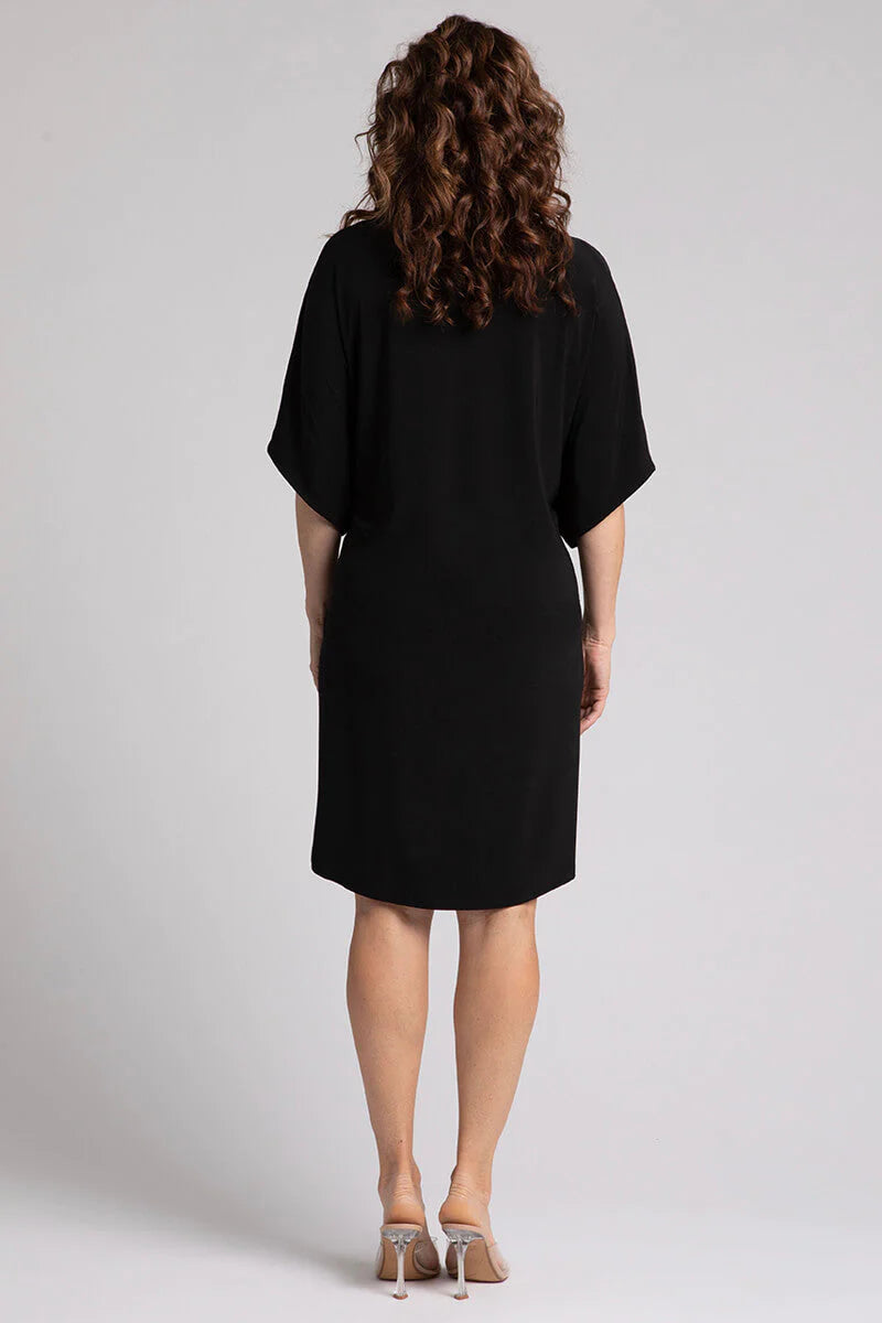 Slouchy V-Neck Dress With Tie Sympli