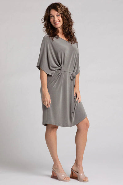 Slouchy V-Neck Dress With Tie Sympli