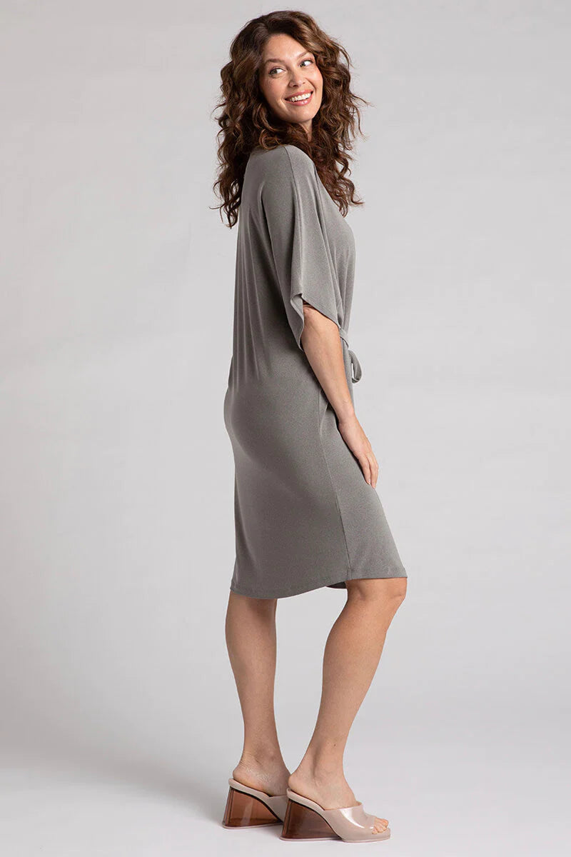 Slouchy V-Neck Dress With Tie Sympli