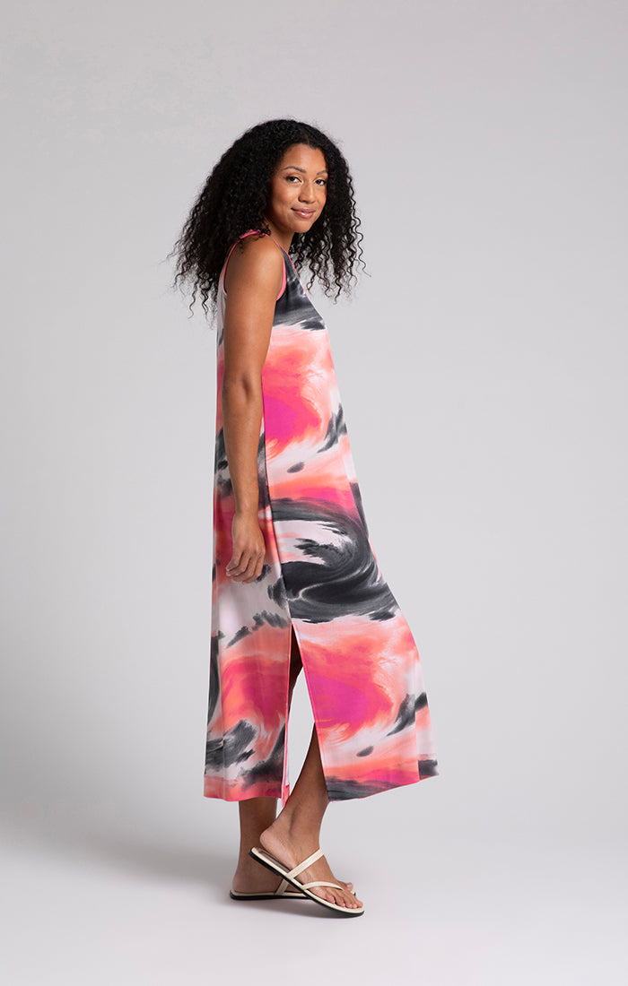 Sympli Print Reversible Slit Tank Dress 