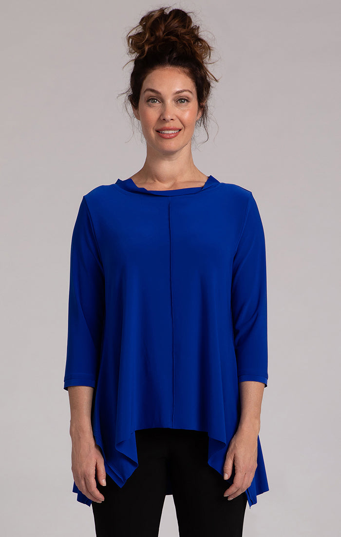 Flounce Top w/ Wide Funnel Collar Sympli