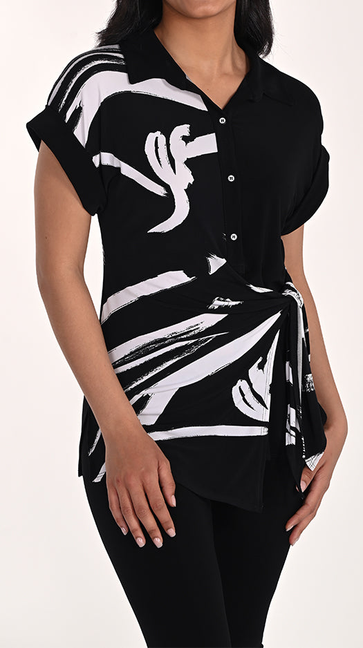 Abstract Tie-Front Top Frank Lyman