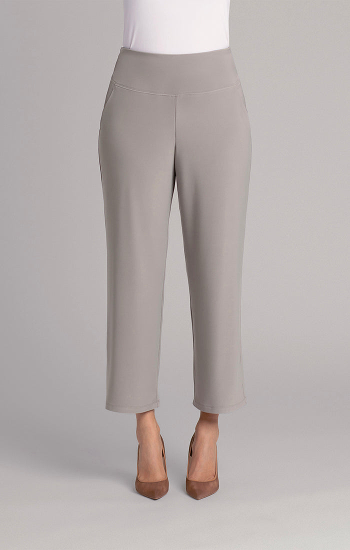 Straight Leg Ankle Pant with Yoke Waistband Sympli