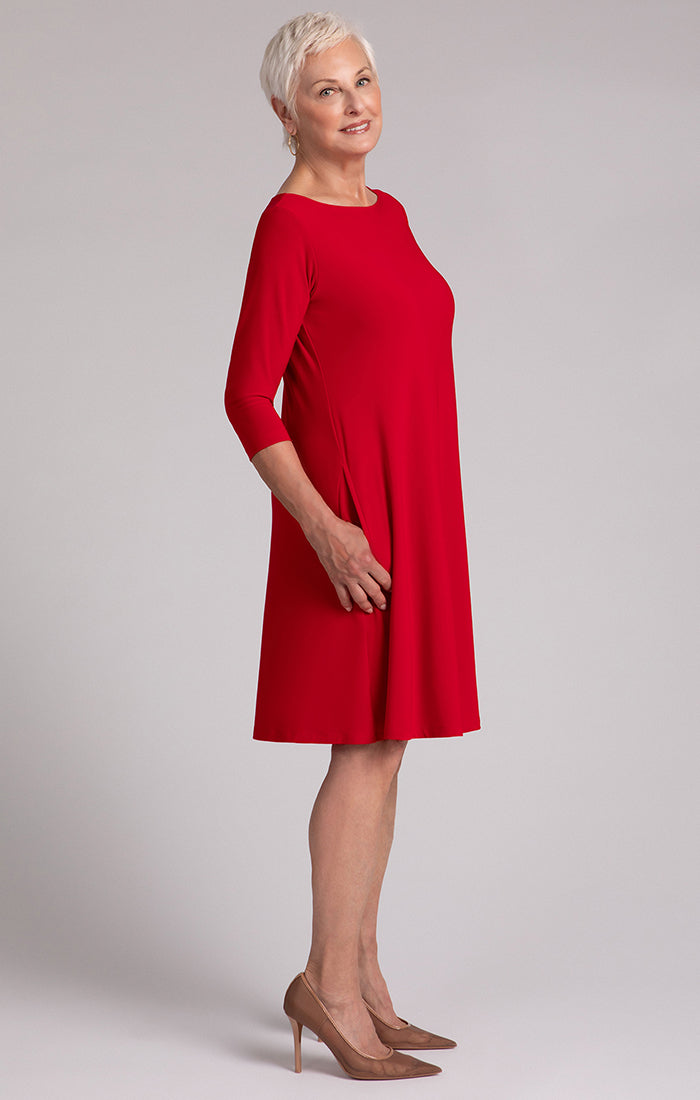 Nu Trapeze Dress, 3/4 Sleeve Sympli