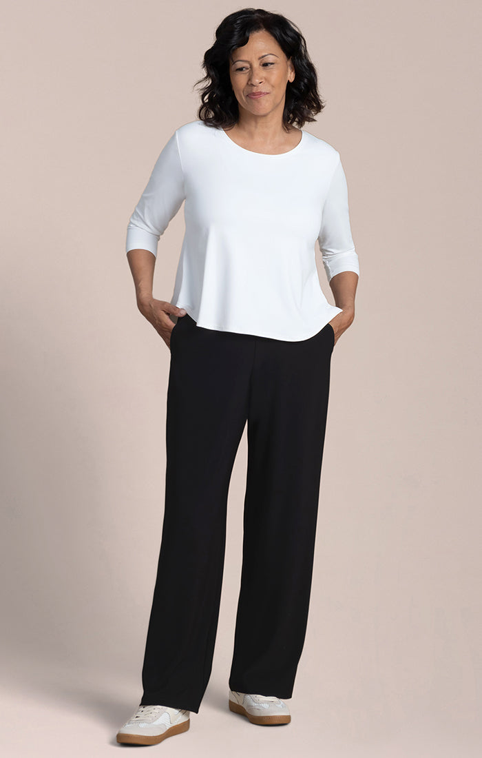 Straight Leg Pant with Yoke Waistband Sympli
