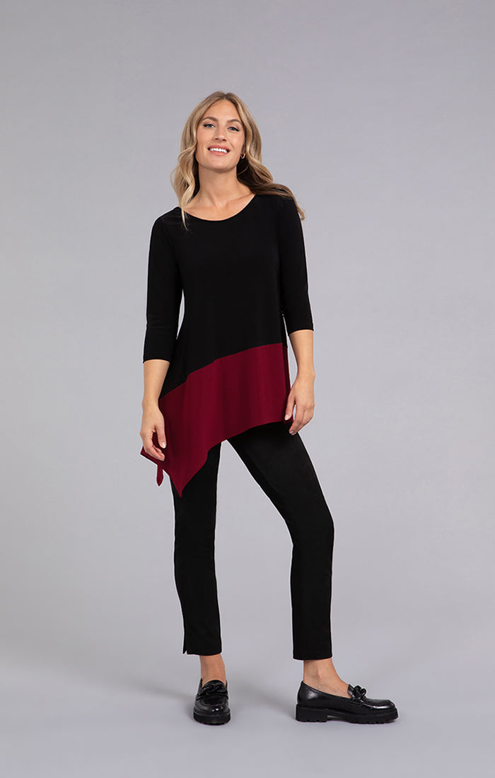 Sympli Color Block Reversible Angle Top, 3/4 Sleeve 