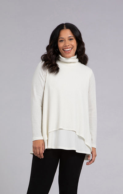 Sympli Split Back Waffle Sweater 