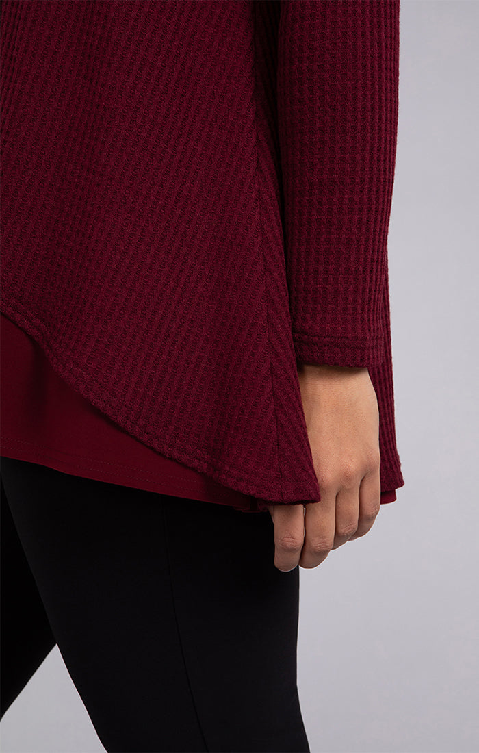 Sympli Split Back Waffle Sweater 