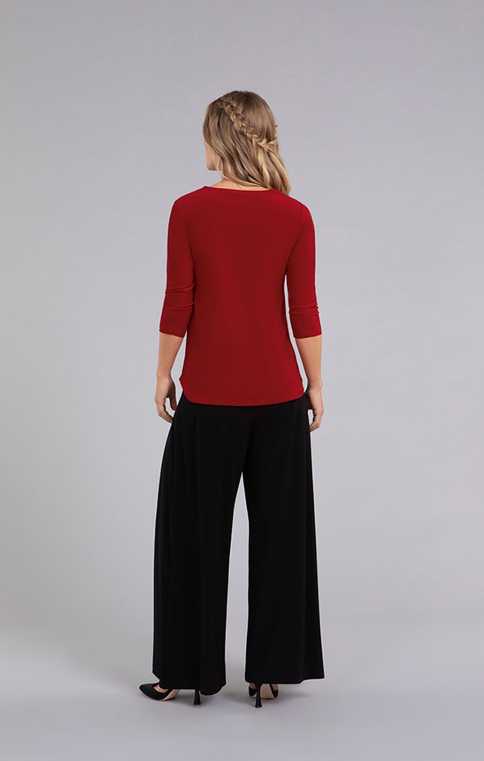 Sympli Twist Top, 3/4 Sleeves 