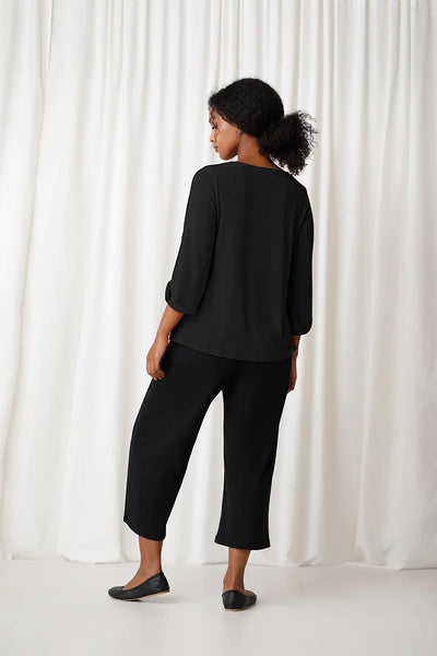 Sympli Wide Sleeve Twist Top, 3/4 Sleeve 