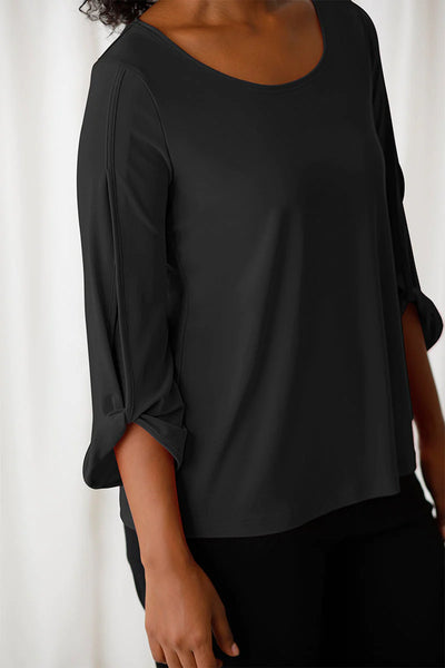 Sympli Wide Sleeve Twist Top, 3/4 Sleeve 