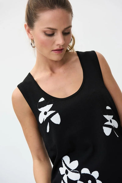 Joseph Ribkoff Sleeveless Floral Print Knit Top Style 231941 